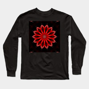Ominous Red Kaleidoscope pattern (Seamless) 17 Long Sleeve T-Shirt
